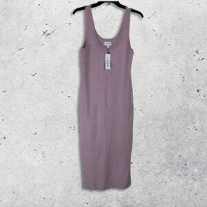 The Drop NWT Maxi Gabriela Dress‎ Ribbed Texture Scoop Neckline Lavender W S